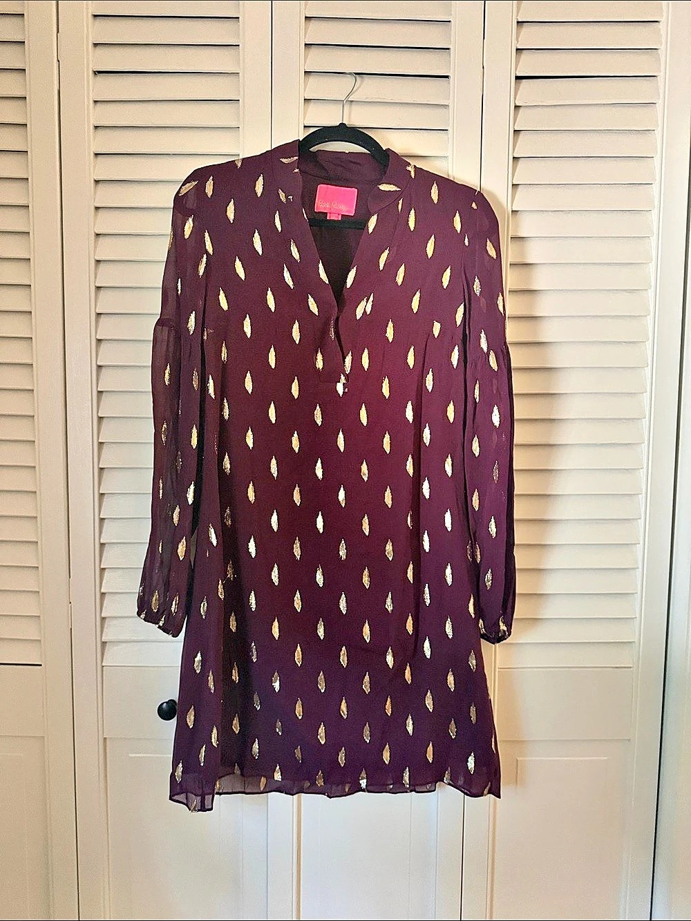 Lilly Pulitzer Mini Dress Purple & Gold Size 2 Like New